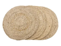 4 mesa colocada en yute trenzado Ø 38 cm
