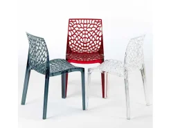 16 Silla de cocina o de comedor de Policarbonato Transparente Gruvyer Stock - Gris