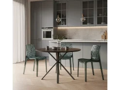 16 Silla de cocina o de comedor de Policarbonato Transparente Gruvyer Stock - Gris