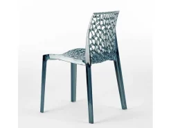 16 Silla de cocina o de comedor de Policarbonato Transparente Gruvyer Stock - Gris