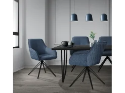 4 silla de comedor giratoria sillón giratorio 360 grados silla de salón azul
