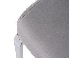 2 sillas cantilever en terciopelo y metal plateado - Diseño diamante - Carga máx. 150 kg - 55x45x87 cm - Gris