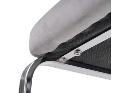 2 sillas cantilever en terciopelo y metal plateado - Diseño diamante - Carga máx. 150 kg - 55x45x87 cm - Gris