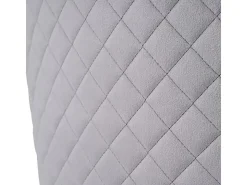 2 sillas cantilever en terciopelo y metal plateado - Diseño diamante - Carga máx. 150 kg - 55x45x87 cm - Gris