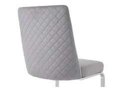 2 sillas cantilever en terciopelo y metal plateado - Diseño diamante - Carga máx. 150 kg - 55x45x87 cm - Gris