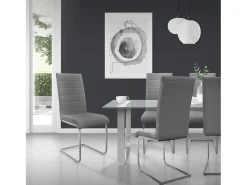 6 sillas de comedor basculante gris asientos cantilever de polipiel ergonómico
