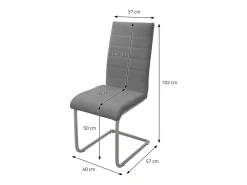6 sillas de comedor basculante gris asientos cantilever de polipiel ergonómico