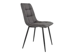 2 sillas de comedor de microfibra gris con pies negros