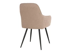 2 sillas de comedor de poliéster curvo beige con pies negros