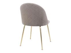 2 sillas de comedor de terciopelo gris con pies de latón