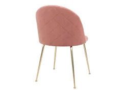2 sillas de comedor de terciopelo rosa con pies de latón