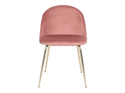 2 sillas de comedor de terciopelo rosa con pies de latón
