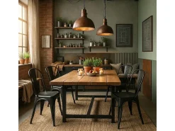 20 sillas diseño industrial metal vintage shabby chic estilo steel old Stock - Negro