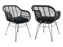 6 sillones de politretina negra TRIESTE