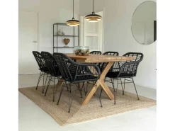 6 sillones de politretina negra TRIESTE