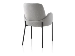 2 x sillas modernas de cocina tapizadas en tela con reposabrazos Antea - Gris
