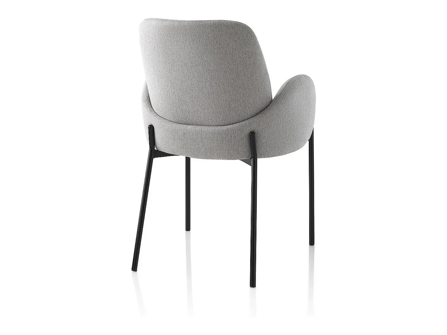 2 x sillas modernas de cocina tapizadas en tela con reposabrazos Antea - Gris