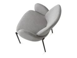 2 x sillas modernas de cocina tapizadas en tela con reposabrazos Antea - Gris