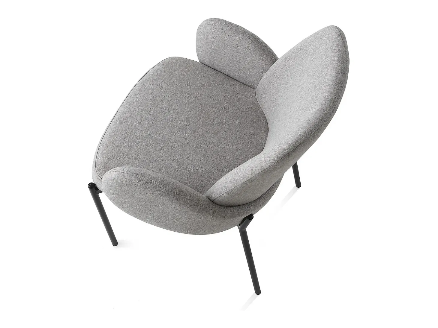 2 x sillas modernas de cocina tapizadas en tela con reposabrazos Antea - Gris
