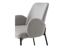 2 x sillas modernas de cocina tapizadas en tela con reposabrazos Antea - Gris