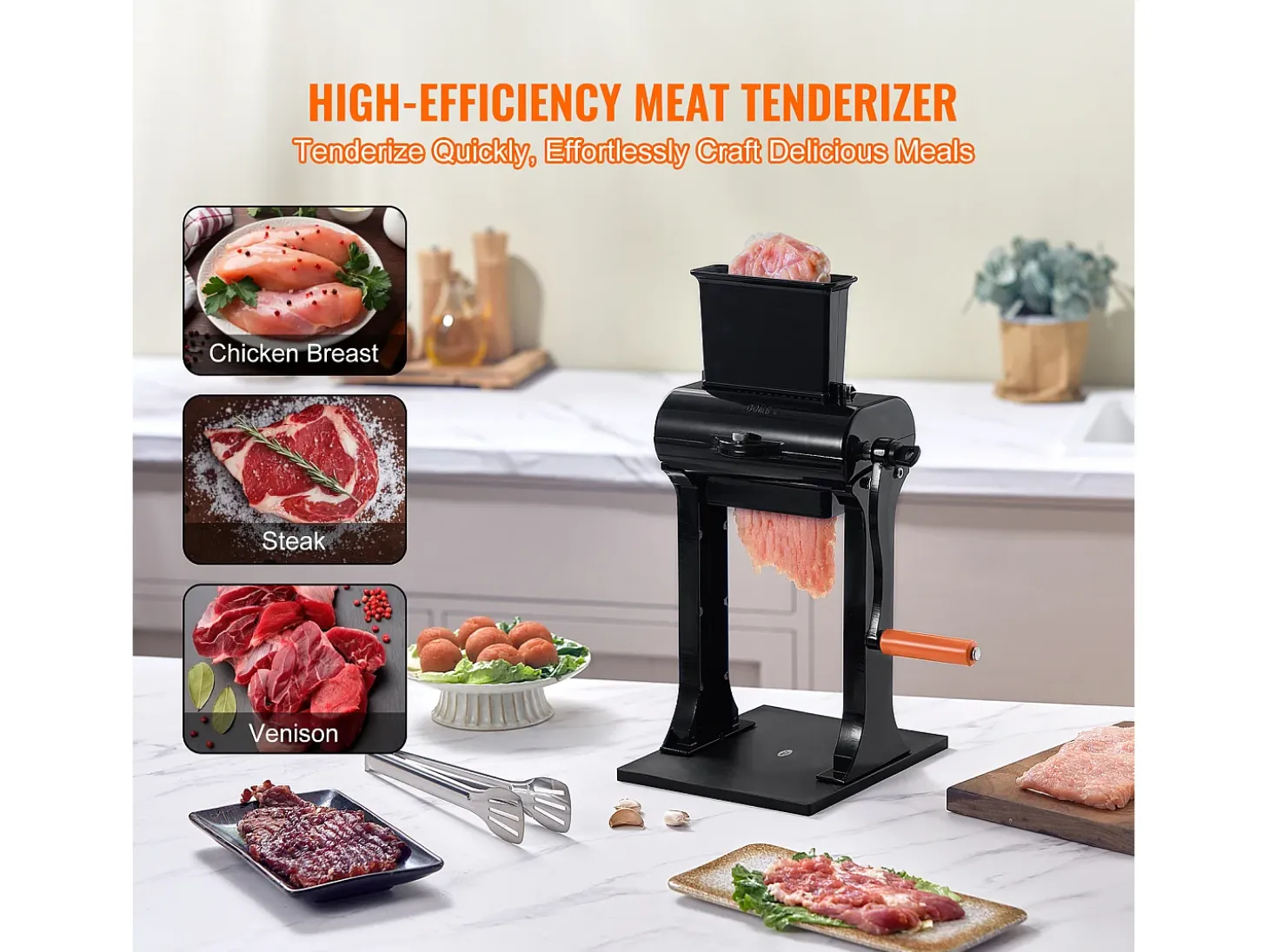 Ablandador de Carne Manual SucceBuy, Utensilio de Cocina de Acero Inoxidable