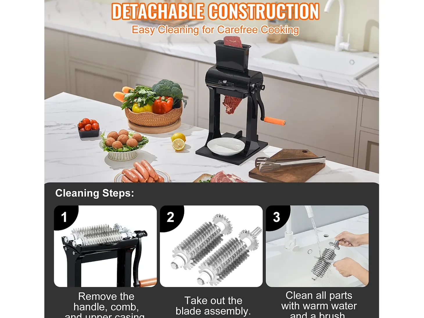 Ablandador de Carne Manual SucceBuy, Utensilio de Cocina de Acero Inoxidable