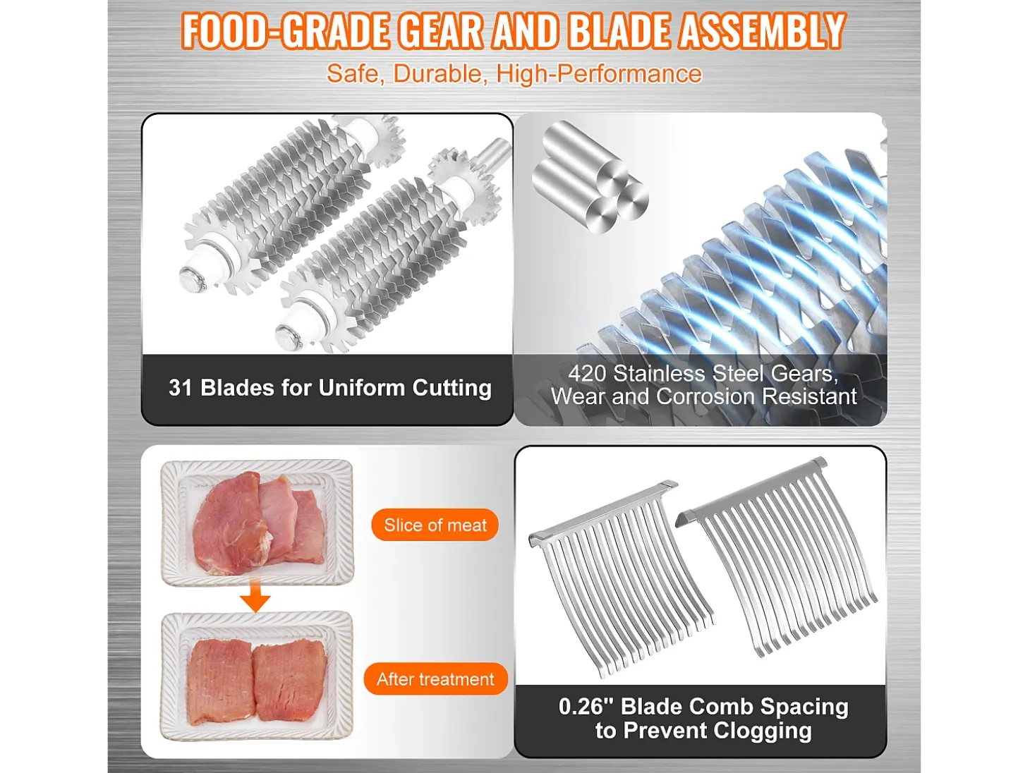 Ablandador de Carne Manual SucceBuy, Utensilio de Cocina de Acero Inoxidable