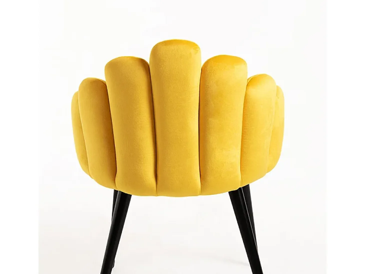 Achille original silla de terciopelo amarillo con patas de metal negro - Lote de 2