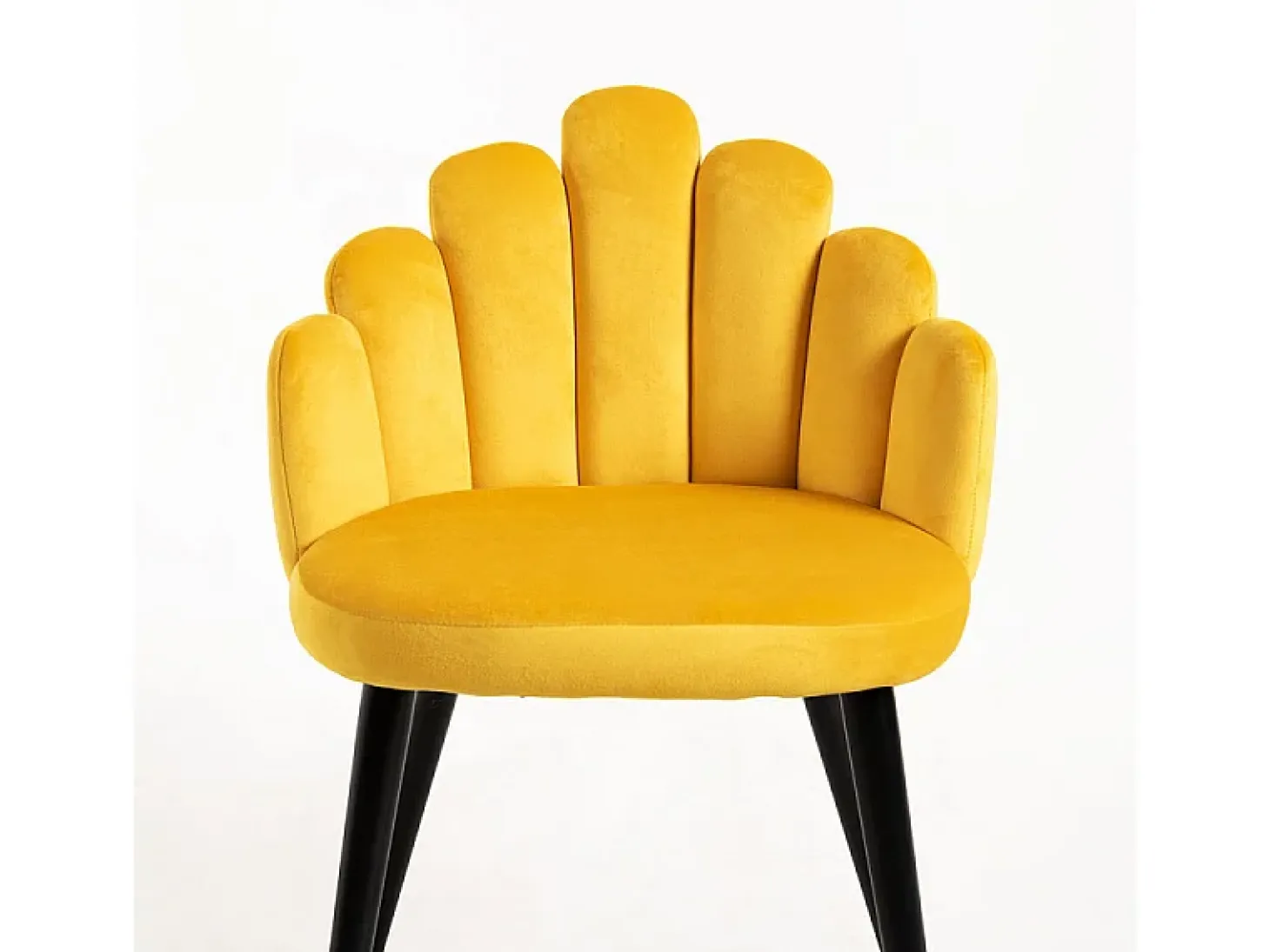 Achille original silla de terciopelo amarillo con patas de metal negro - Lote de 2