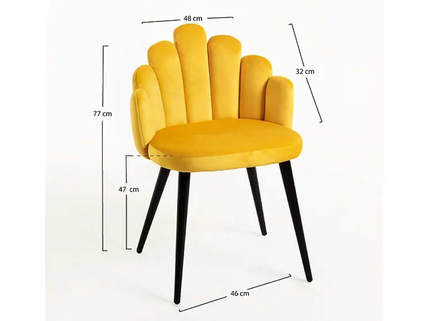 Achille original silla de terciopelo amarillo con patas de metal negro - Lote de 2