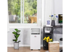 Aire acondicionado portátil 3 en 1 de 21 kW con control remoto, temporizador de 24 horas, 2 velocidades, refrigeración, deshumidificación y ventilador