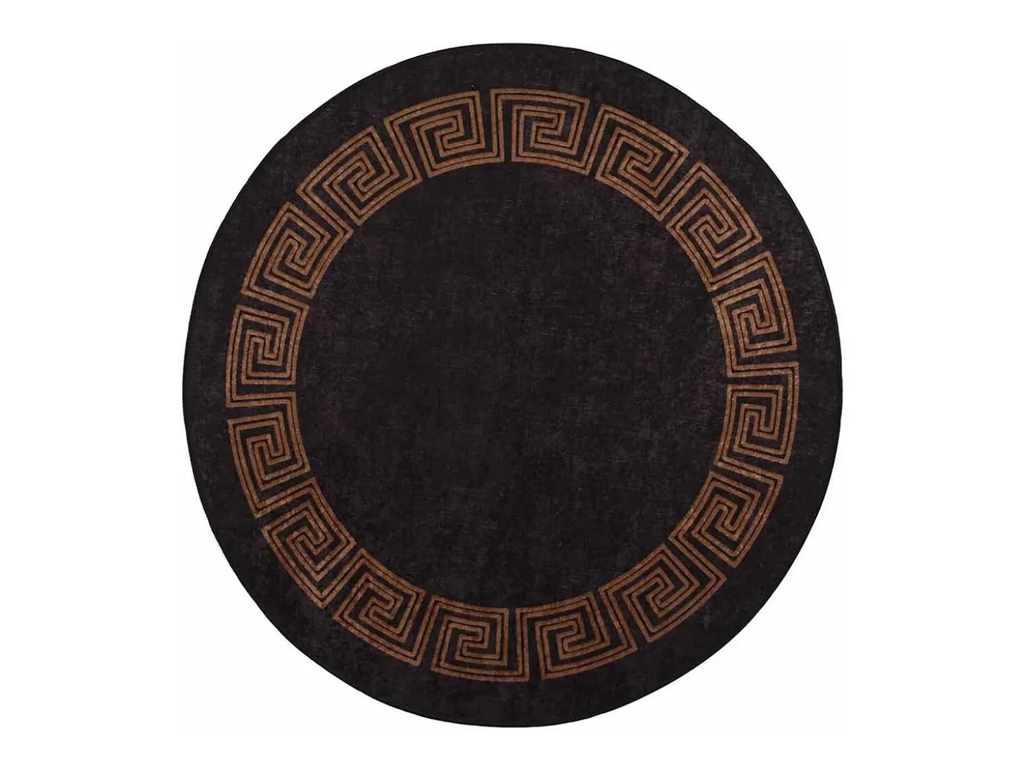 Alfombra antideslizante lavable φ120 cm negra y dorada