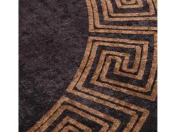 Alfombra antideslizante lavable φ120 cm negra y dorada