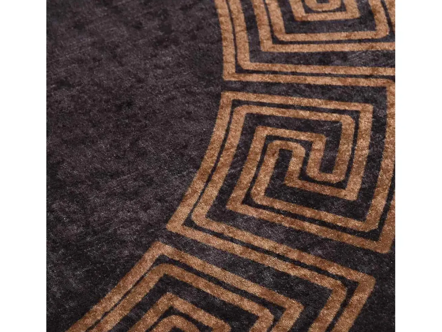 Alfombra antideslizante lavable φ120 cm negra y dorada