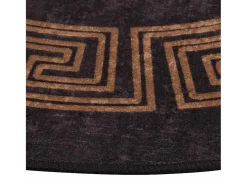 Alfombra antideslizante lavable φ120 cm negra y dorada