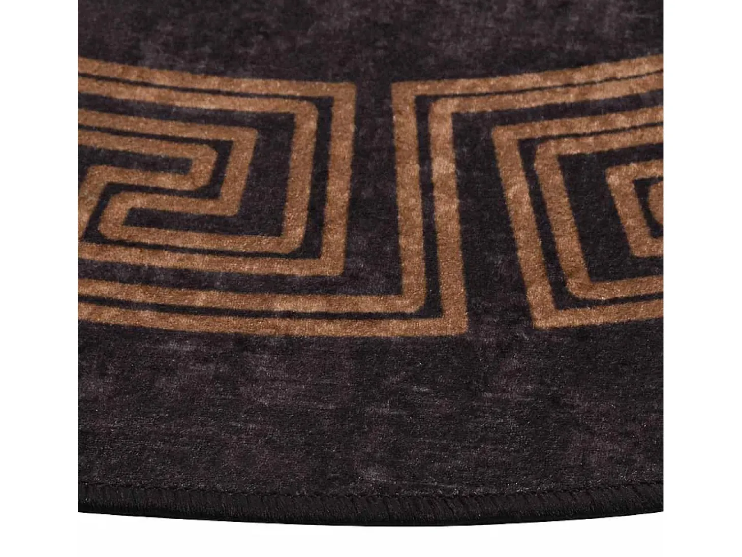 Alfombra antideslizante lavable φ120 cm negra y dorada