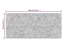 Alfombra antideslizante lavable 80x300 cm Gris