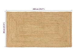 Alfombra beige 80 x 200 cm Yute