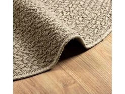 Alfombra beige ZIZUR Ø 120cm aspecto yute para interior y exterior