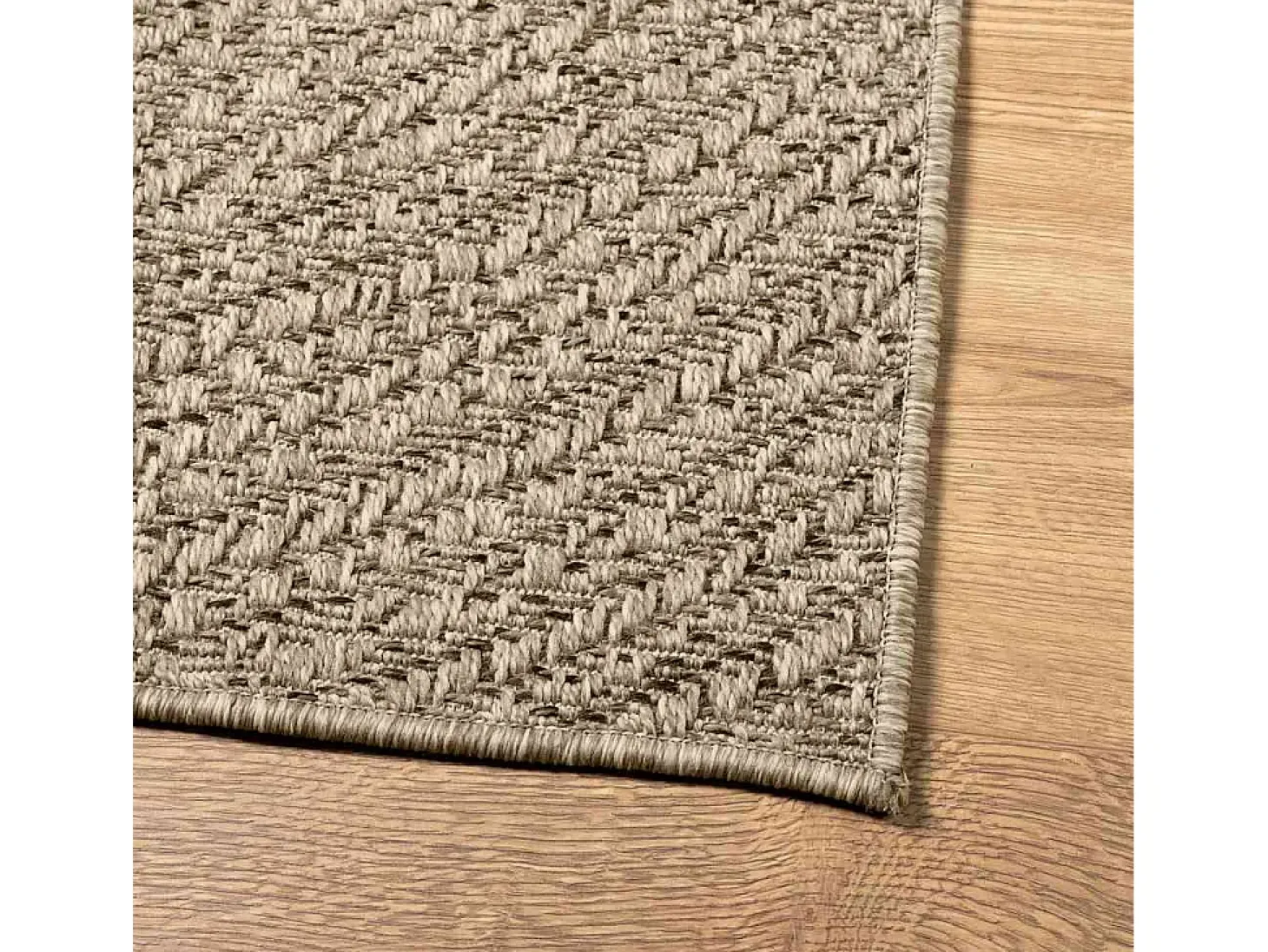 Alfombra beige ZIZUR 120x120 cm efecto yute para interior y exterior