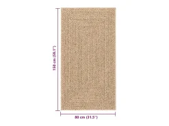 Alfombra beige ZIZUR 80x150 cm efecto yute interior exterior