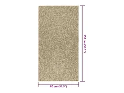Alfombra beige ZIZUR 80x150 cm efecto yute interior exterior