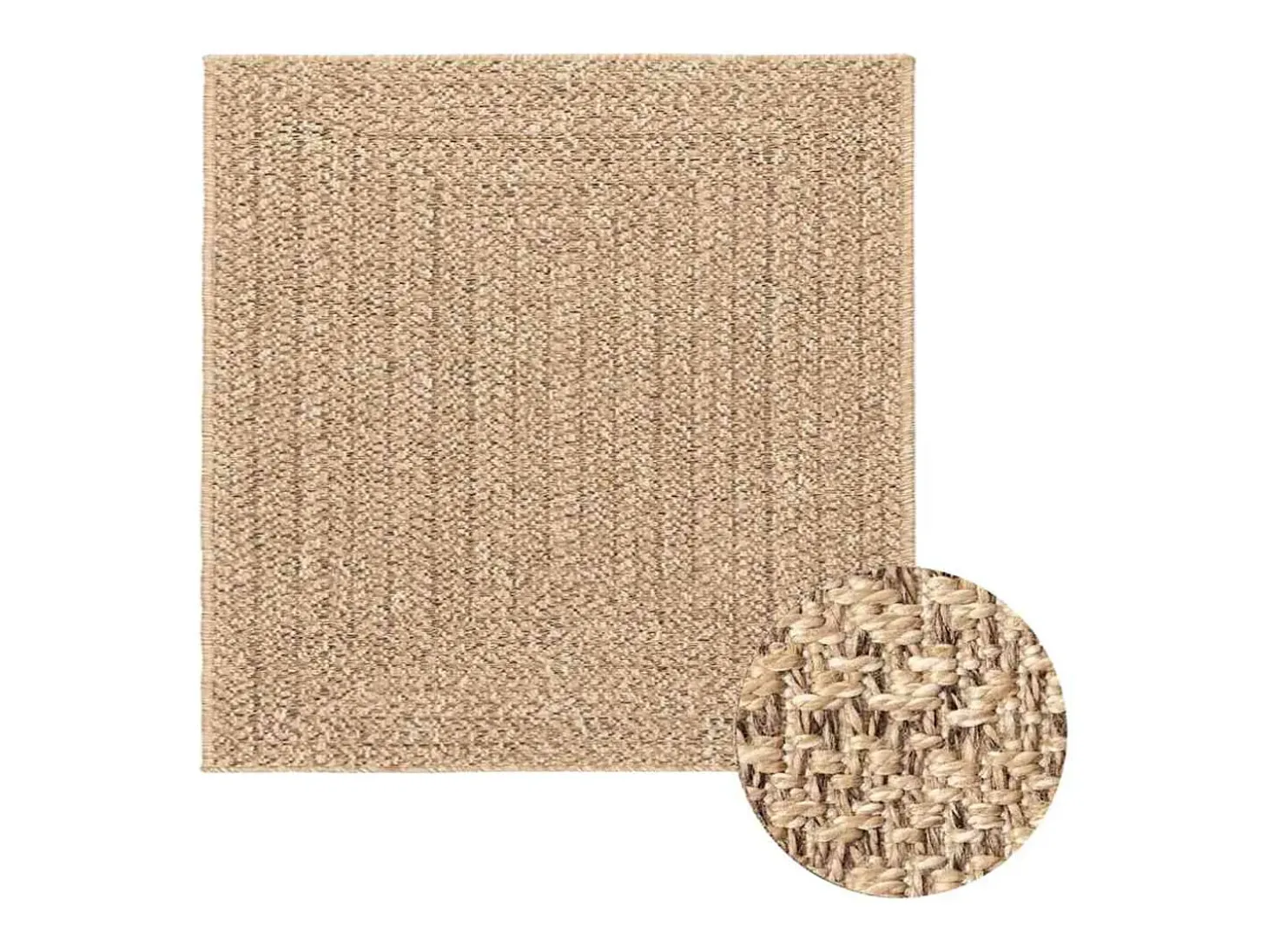 Alfombra beige ZIZUR 240x240 cm efecto yute para interior y exterior