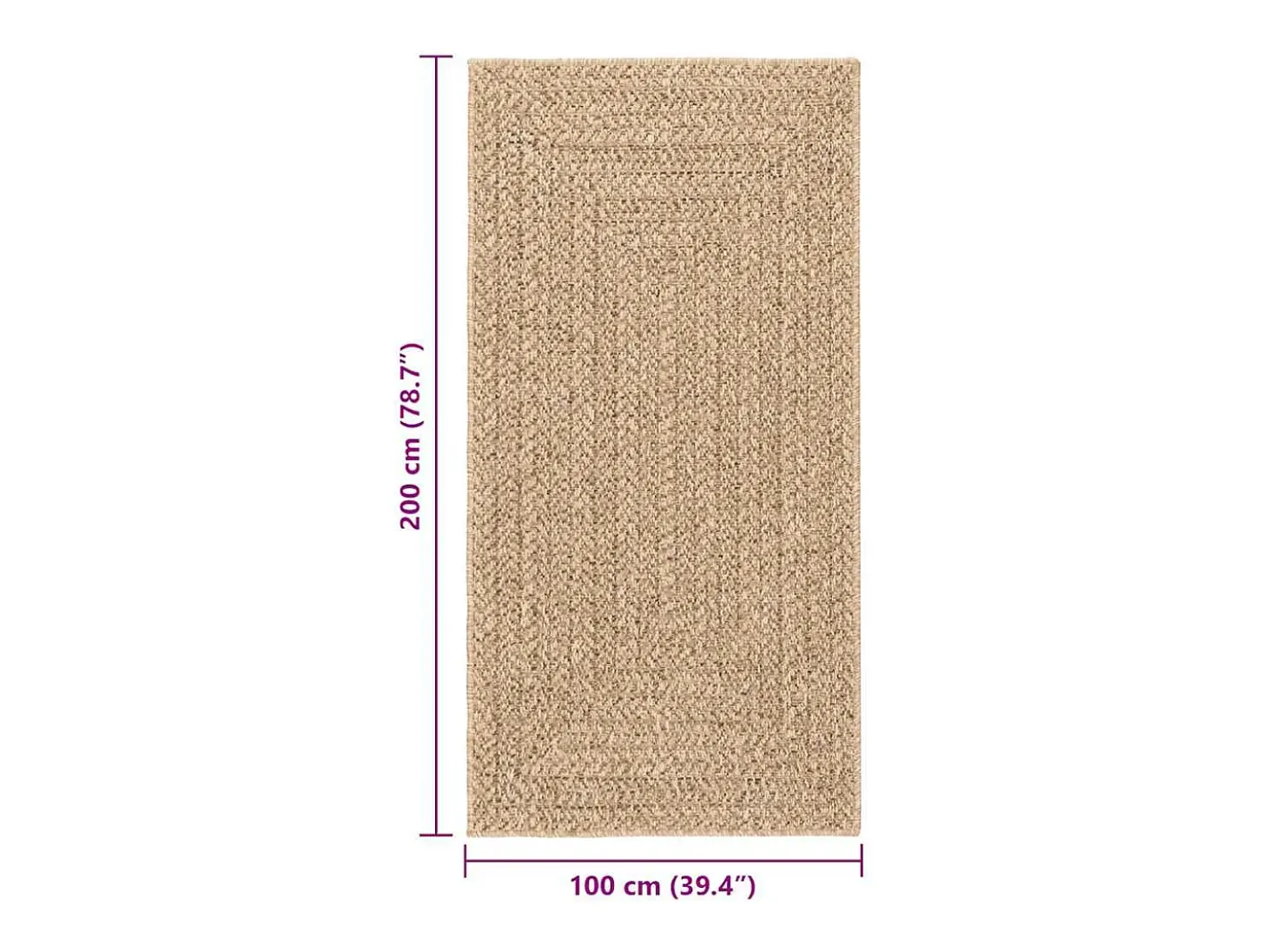 Alfombra beige ZIZUR 80x250 cm efecto yute para interior y exterior