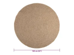 Alfombra de 160 cm con aspecto de yute, para interior y exterior