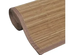 Alfombra de bambú marrón con láminas rectangulares 120 x 180 cm