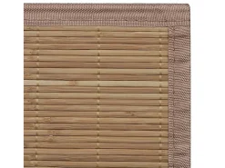 Alfombra de bambú marrón con láminas rectangulares 120 x 180 cm