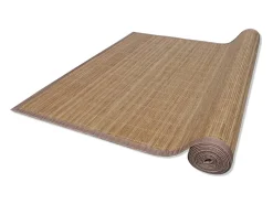 Alfombra de bambú marrón con láminas rectangulares 120 x 180 cm