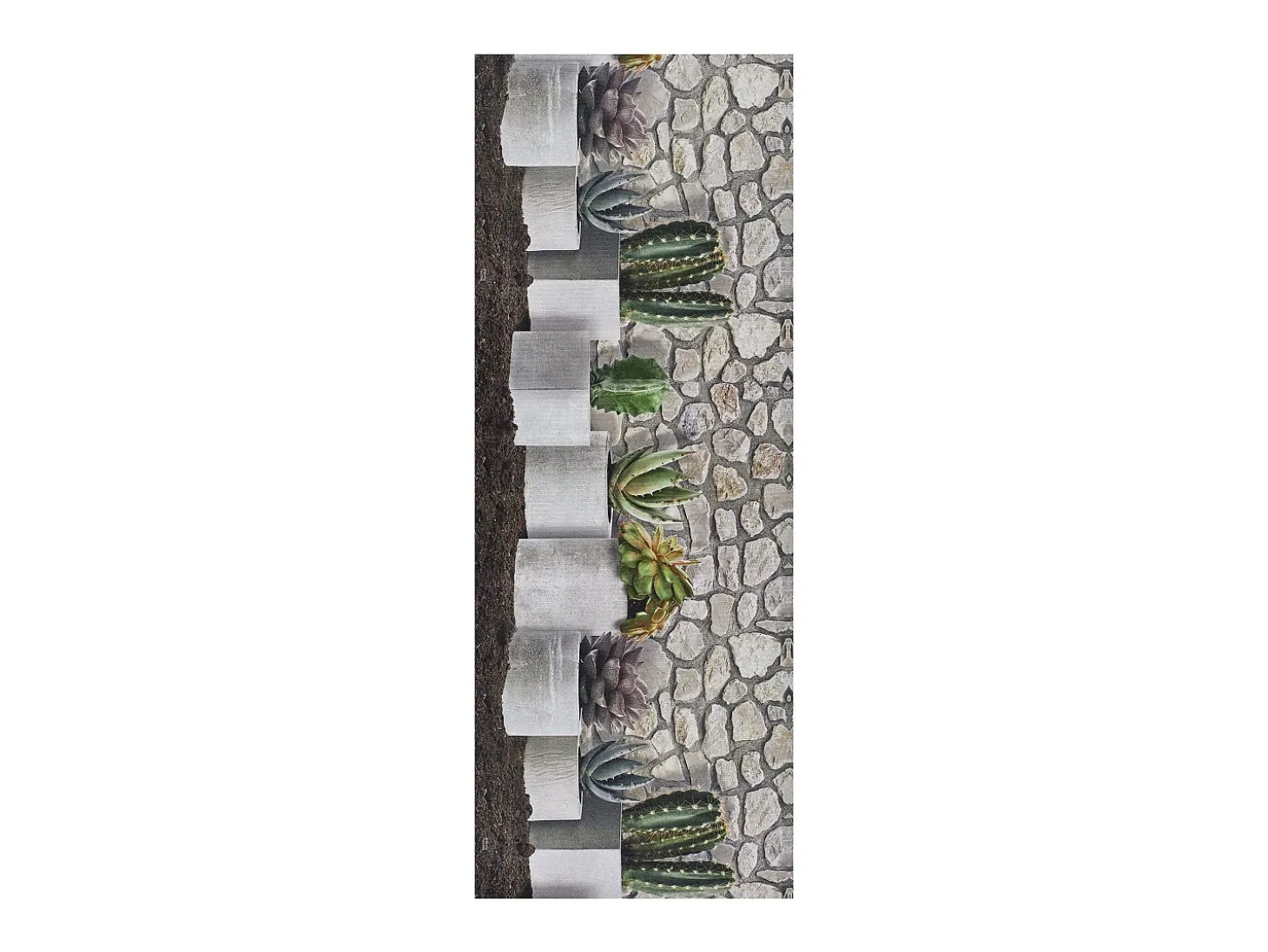 Alfombra de cocina - Dibujos con flores - gris - 52 x 200 cm - RICCI