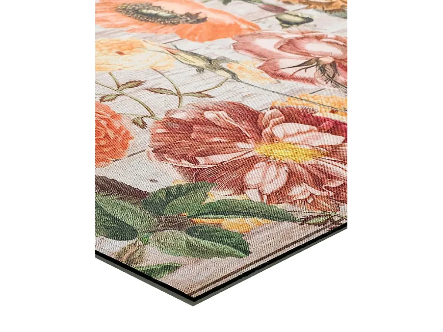 Alfombra de cocina - dibujos con flores - multicolor - 52 x 200 cm - RICCI